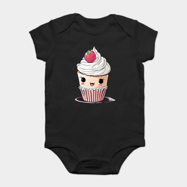 Cute Kawaii Cupcake Baby Bodysuit by animegirlnft